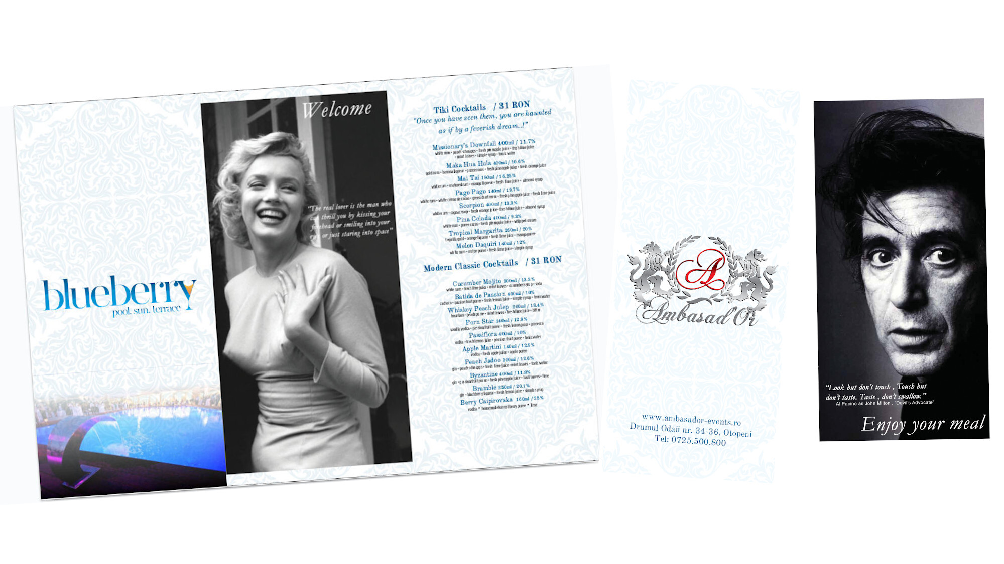 Ambasad'or Events - meniu