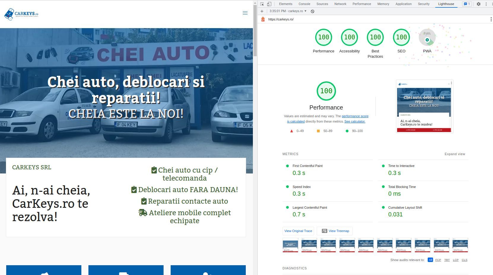 10 din 10 in lighthouse audit