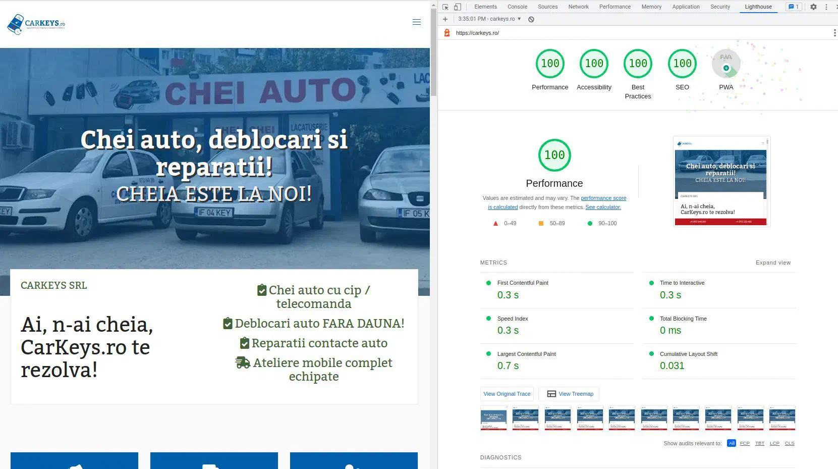10 din 10 in lighthouse audit